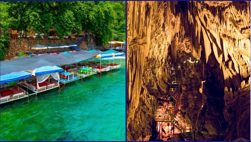 Dim River and Cave